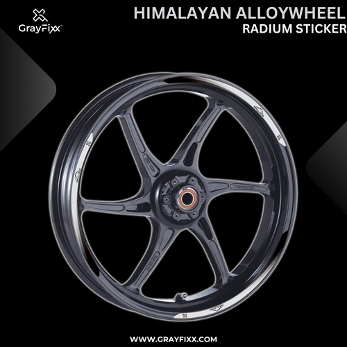 Alloy Wheel Radium Sticker for Himalayan | Made in Premium Radium with FPF (Fade Protection Film), Waterproof, Precut Sticker, Pack Of 12